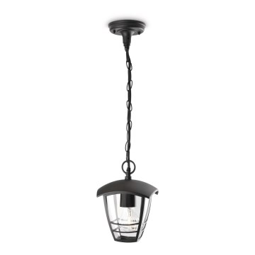 Philips - Lámpara de exterior 1xE27/60W/230V negro IP44