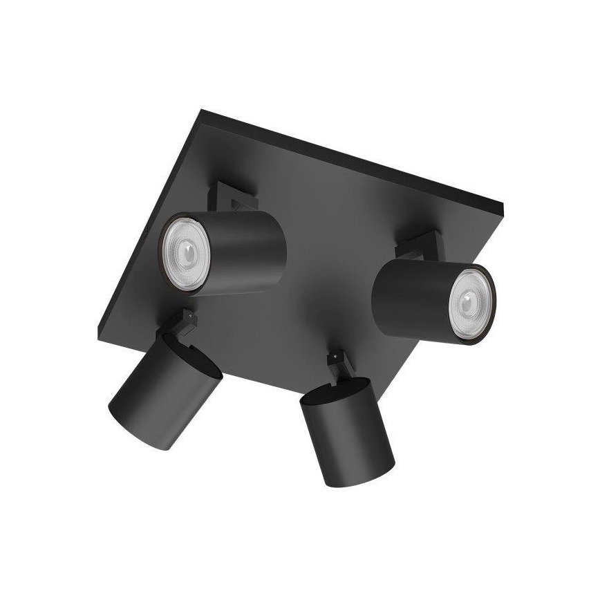 Philips - Lámpara de focos RUNNER 4xGU10/20W/230V negra