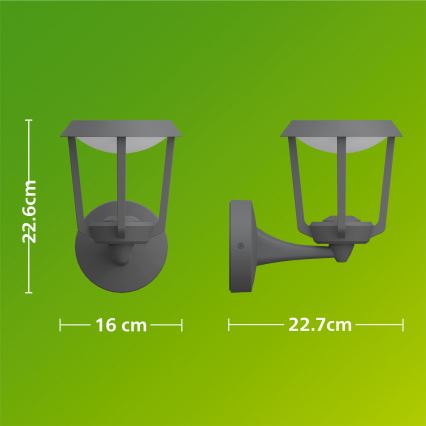 Philips - Lámpara de pared exterior LED NUVY LED/4,3W/230V 2700K IP44