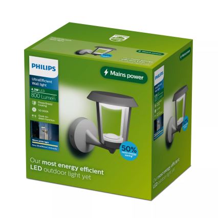 Philips - Lámpara de pared exterior LED NUVY LED/4,3W/230V 2700K IP44