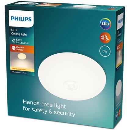 Philips - Lámpara de techo LED con sensor MAUVE LED/6W/230V