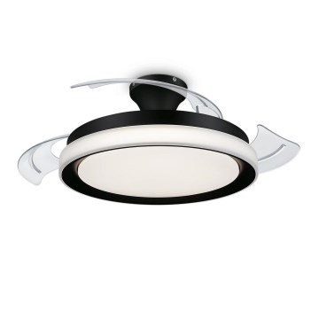 Philips - Lámpara de techo LED con ventilador BLISS LED/35W/230V 5500/4000/2700K negra + mando a distancia