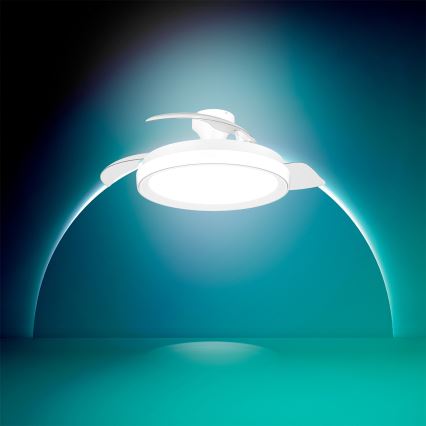 Philips - Lámpara de techo LED regulable con ventilador BLISS LED/35W/230V blanca + mando a distancia