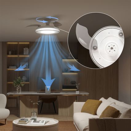 Philips - Lámpara de techo LED regulable con ventilador BLISS LED/35W/230V blanca + mando a distancia