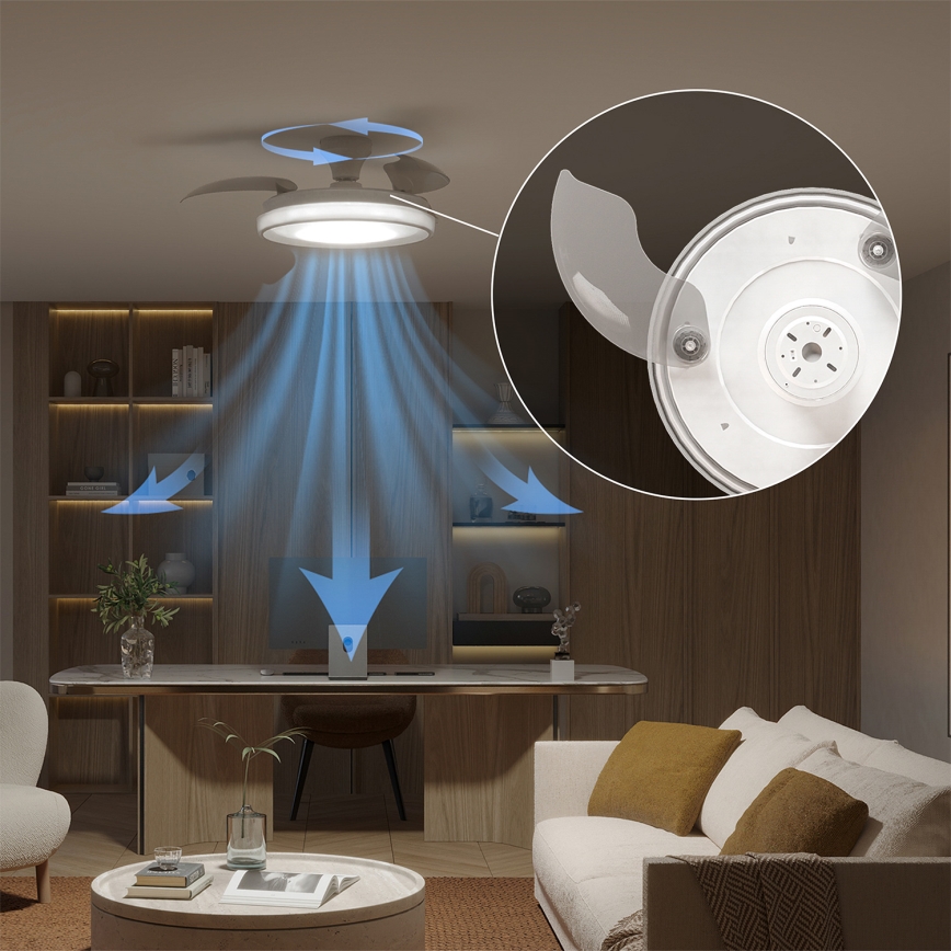 Philips - Lámpara de techo LED regulable con ventilador BLISS LED/35W/230V blanca + mando a distancia