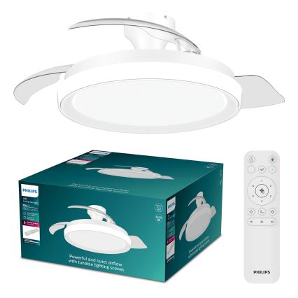 Philips - Lámpara de techo LED regulable con ventilador BLISS LED/35W/230V blanca + mando a distancia