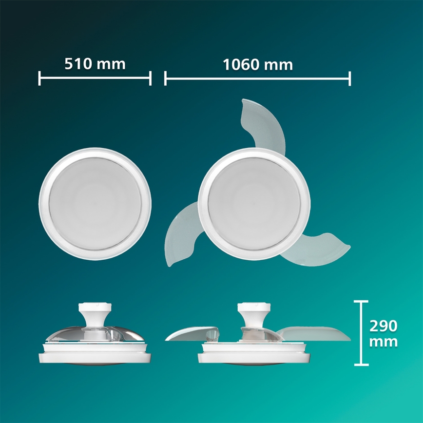 Philips - Lámpara de techo LED regulable con ventilador BLISS LED/35W/230V blanca + mando a distancia