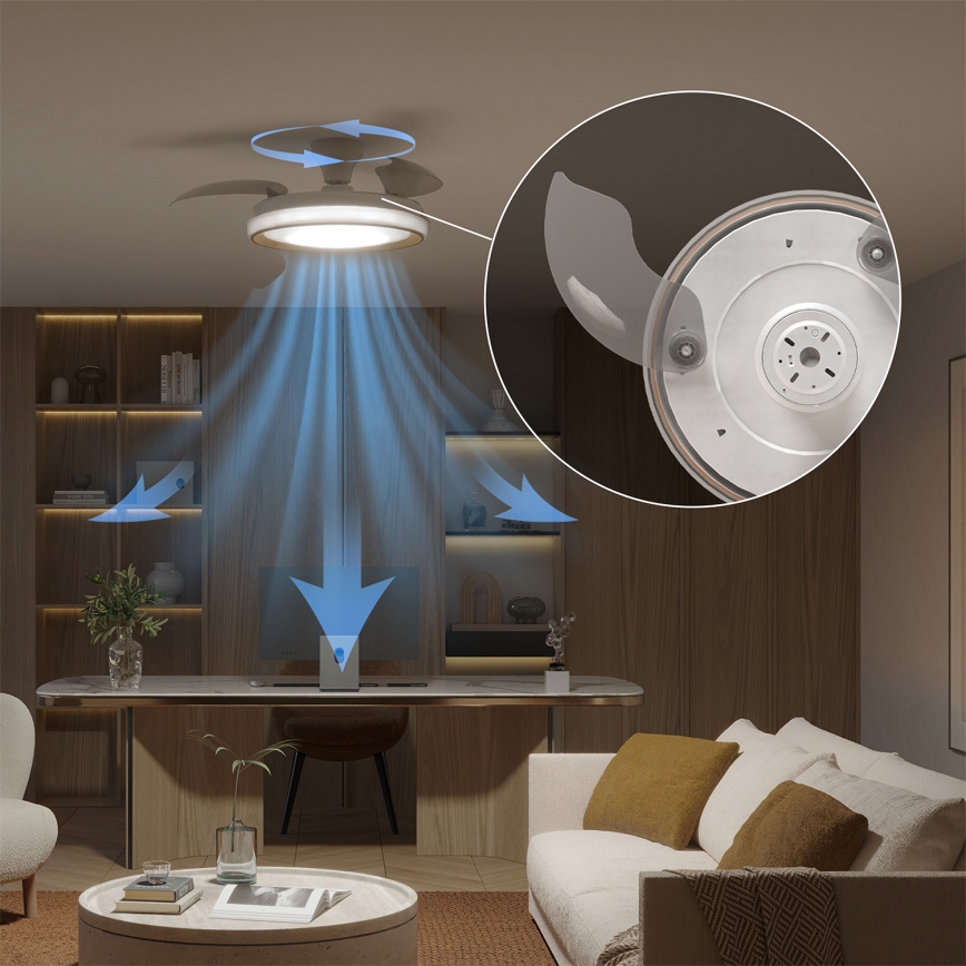 Philips - Lámpara de techo LED regulable con ventilador BLISS LED/35W/230V, color oro + mando a distancia