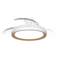 Philips - Lámpara de techo LED regulable con ventilador BLISS LED/35W/230V, color oro + mando a distancia