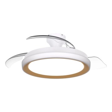 Philips - Lámpara de techo LED regulable con ventilador BLISS LED/35W/230V, color oro + mando a distancia