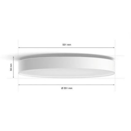 Philips - Lámpara de techo LED regulable Hue LED/48W/230V 2200–6500K Ø 551 mm blanca + mando a distancia