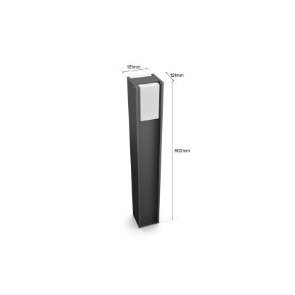 Philips - Lámpara exterior LED regulable Hue TURACO 1xE27/8,1W/230V 80 cm IP44