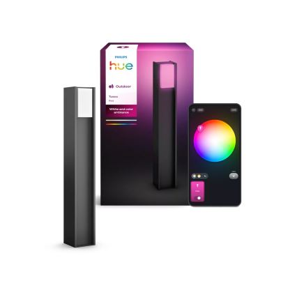 Philips - Lámpara exterior LED regulable Hue TURACO 1xE27/8,1W/230V 80 cm IP44