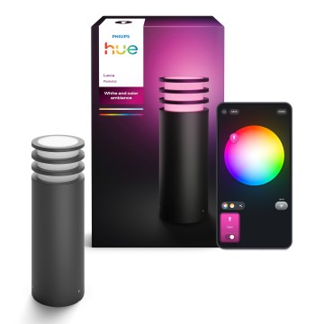 Philips - Lámpara exterior LED RGB regulable Hue LUCCA 1xE27/8,1W/230V 25 cm 1000-20000K IP44
