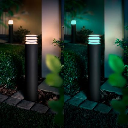 Philips - Lámpara exterior LED RGB regulable Hue LUCCA 1xE27/8,1W/230V 77 cm 1000-20000K IP44