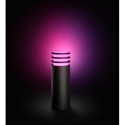 Philips - Lámpara exterior LED RGB regulable Hue LUCCA 1xE27/8,1W/230V 25 cm 1000-20000K IP44