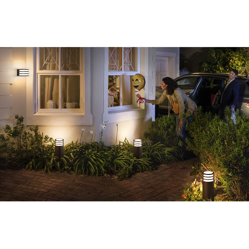 Philips - Lámpara exterior LED RGB regulable Hue LUCCA 1xE27/8,1W/230V 25 cm 1000-20000K IP44