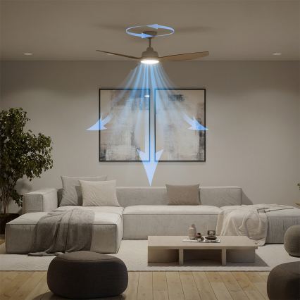 Philips - Ventilador de techo LED regulable OLAS LED/24W/230V Ø 132 cm blanco/marrón + mando a distancia