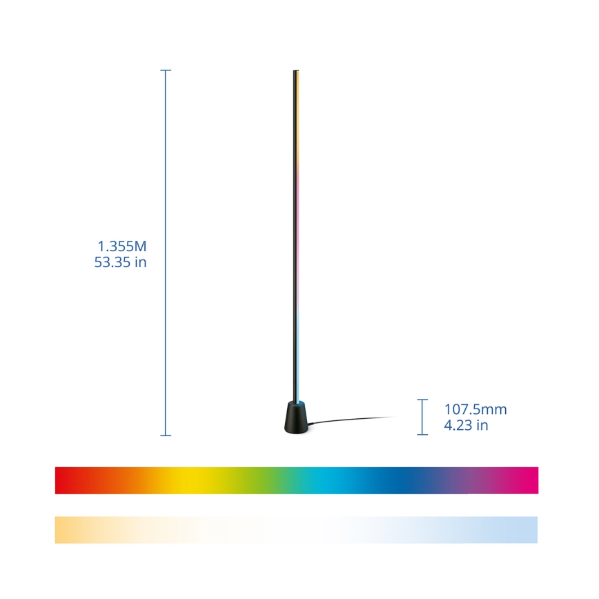 Philips - Lámpara de pie regulable LED RGBIC GRADIENT LED/9,7W/230V 2200-6500K Wi-Fi