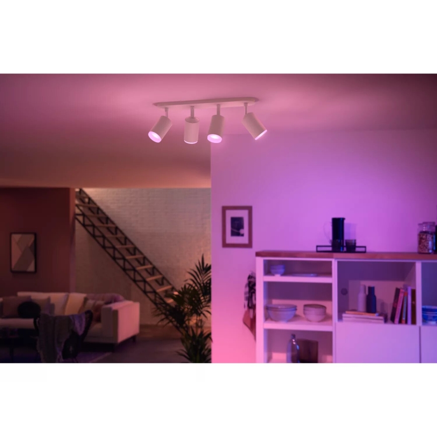 Philips - LED RGBW Foco regulable Hue FUGATO 4xGU10/4,2W/230V 2000-6500K blanco