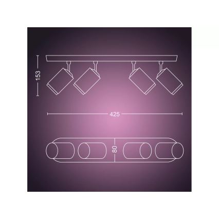 Philips - LED RGBW Foco regulable Hue FUGATO 4xGU10/4,2W/230V 2000-6500K blanco