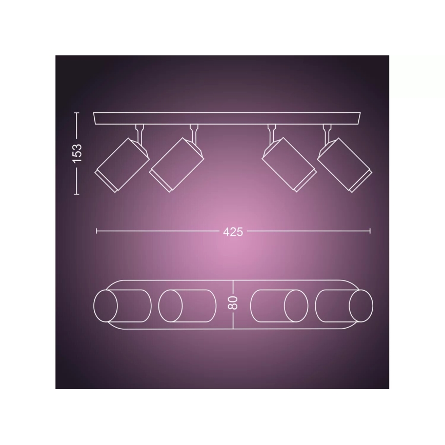Philips - LED RGBW Foco regulable Hue FUGATO 4xGU10/4,2W/230V 2000-6500K blanco