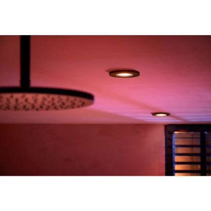 Philips - LED RGBW Lámpara empotrable regulable para el baño Hue XAMENTO 1xGU10/4,2W/230V 2000-6500K IP44