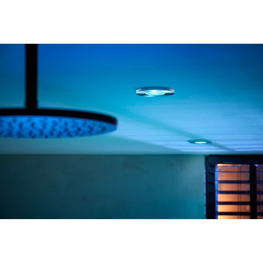 Philips - LED RGBW Lámpara empotrable regulable para el baño Hue XAMENTO 1xGU10/4,2W/230V 2000-6500K IP44