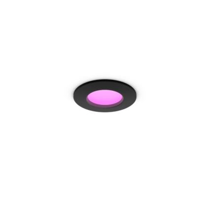 Philips - Luminaria empotrable LED RGBW regulable para baño Hue SLIM LED/8,3W/230V 1000-20000K negra P44