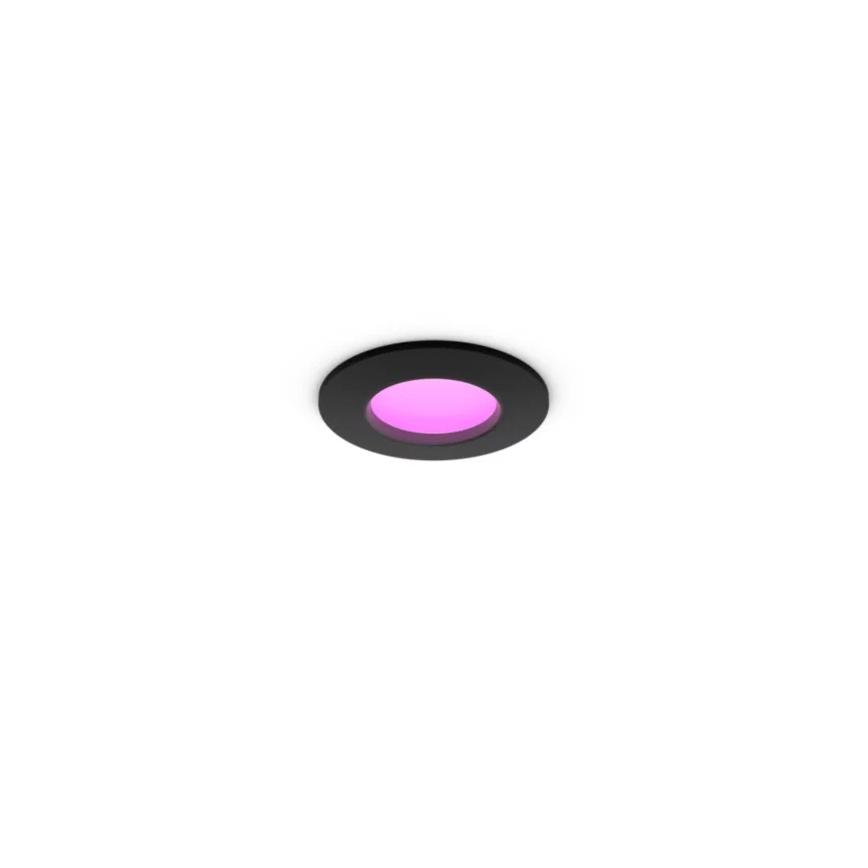 Philips - Luminaria empotrable LED RGBW regulable para baño Hue SLIM LED/8,3W/230V 1000-20000K negra P44