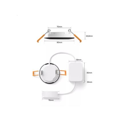Philips - Luminaria empotrable LED RGBW regulable para baño Hue SLIM LED/8,3W/230V 1000-20000K negra P44