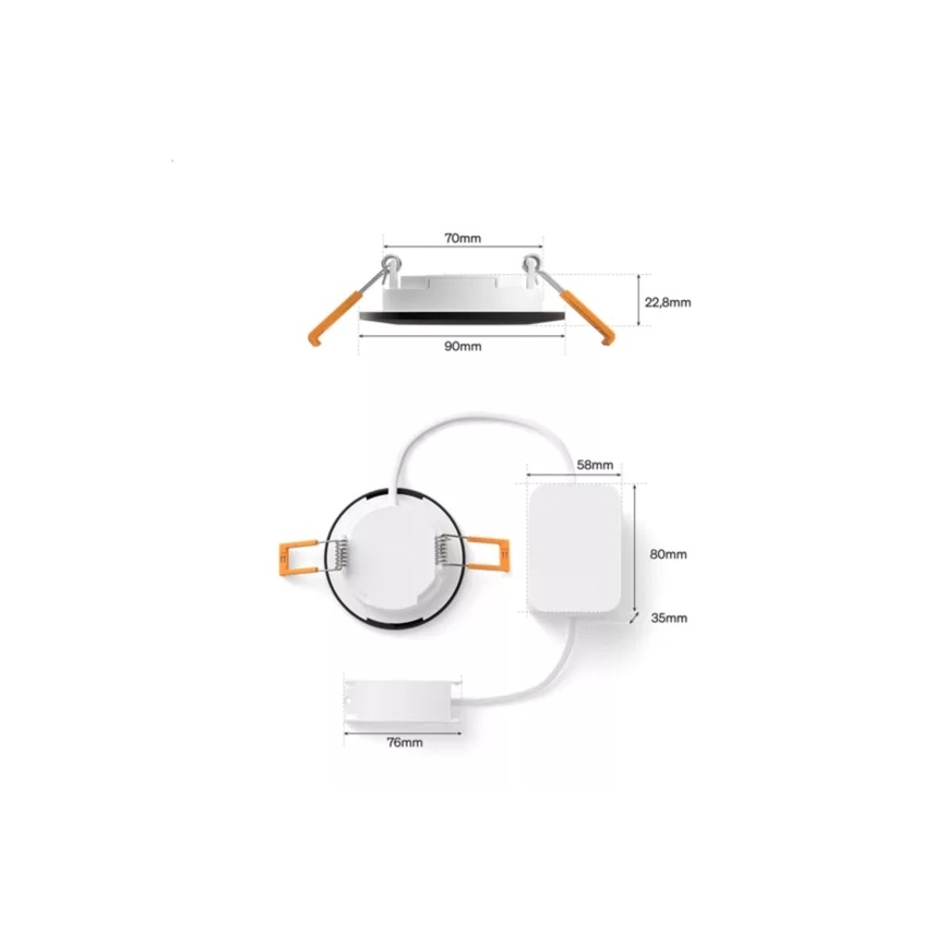 Philips - Luminaria empotrable LED RGBW regulable para baño Hue SLIM LED/8,3W/230V 1000-20000K negra P44