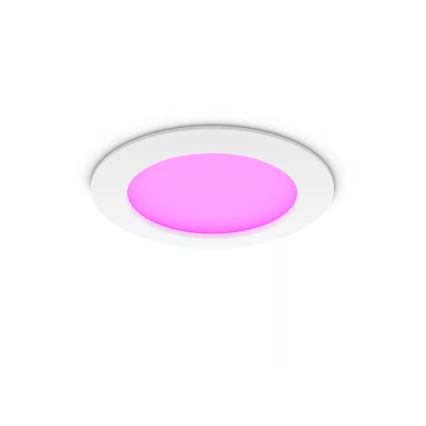 Philips - Downlight empotrable para baño LED RGBW regulable Hue SLIM LED/12W/230V 1000-20000K blanco IP44