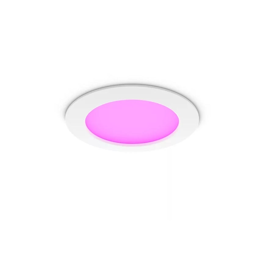 Philips - Downlight empotrable para baño LED RGBW regulable Hue SLIM LED/12W/230V 1000-20000K blanco IP44