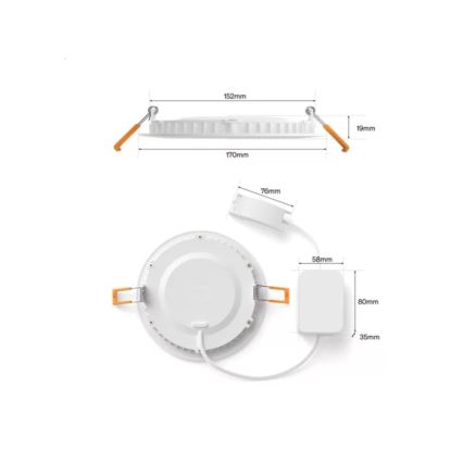 Philips - Downlight empotrable para baño LED RGBW regulable Hue SLIM LED/12W/230V 1000-20000K blanco IP44