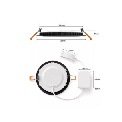 Philips Hue SLIM - LED RGBW, luminaria empotrada regulable para baño, LED/12W/230V 1000-20000K negra IP44