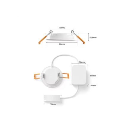 Philips - LED RGBW Luminaria empotrada regulable para baño Hue SLIM LED/8,3W/230V 1000-20000K blanco IP44