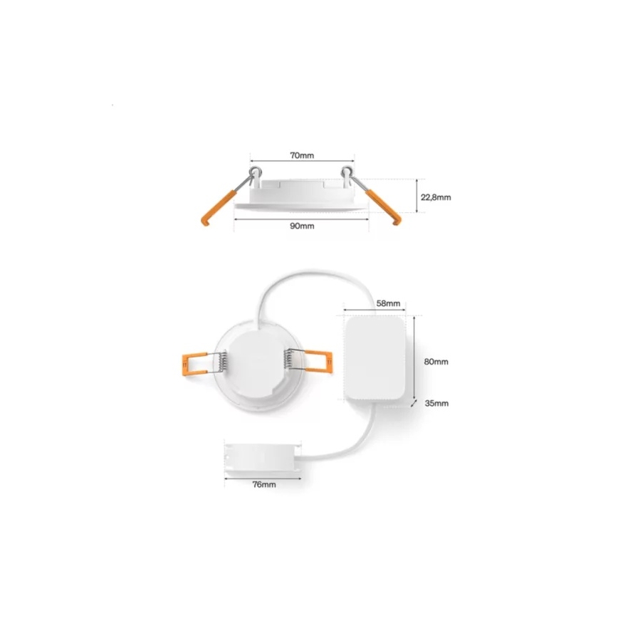 Philips - LED RGBW Luminaria empotrada regulable para baño Hue SLIM LED/8,3W/230V 1000-20000K blanco IP44