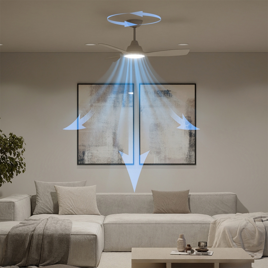 Philips - Ventilador de techo LED regulable OLAS LED/24W/230V Ø 106 cm blanco + mando a distancia