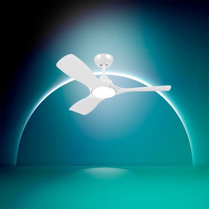 Philips - Ventilador de techo LED regulable OLAS LED/24W/230V Ø 106 cm blanco + mando a distancia