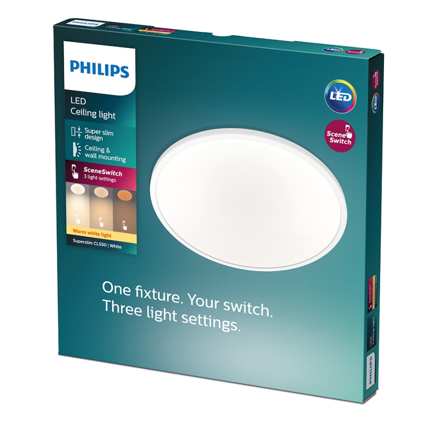 Philips - Lámpara de techo LED regulable LED/15W/230V 2700K