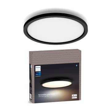 Philips - Luminaria de techo LED regulable Hue AURELLE LED/21W/230V 2200-6500K Ø 39,5 cm negra
