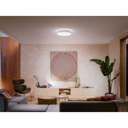 Philips - Luminaria de techo LED regulable Hue LED/33,5W/230V 2200-6500K diámetro 425 mm blanca + mando a distancia