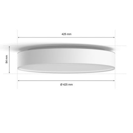 Philips - Luminaria de techo LED regulable Hue LED/33,5W/230V 2200-6500K diámetro 425 mm blanca + mando a distancia