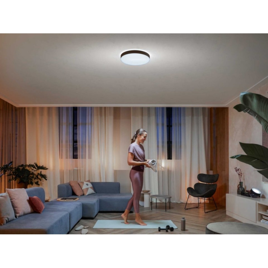 Philips - Lámpara de techo LED regulable Hue LED/33,5W/230V 2200-6500K Ø 425 mm negro + mando a distancia