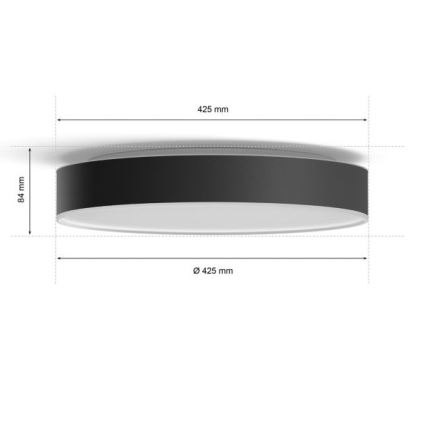 Philips - Lámpara de techo LED regulable Hue LED/33,5W/230V 2200-6500K Ø 425 mm negro + mando a distancia