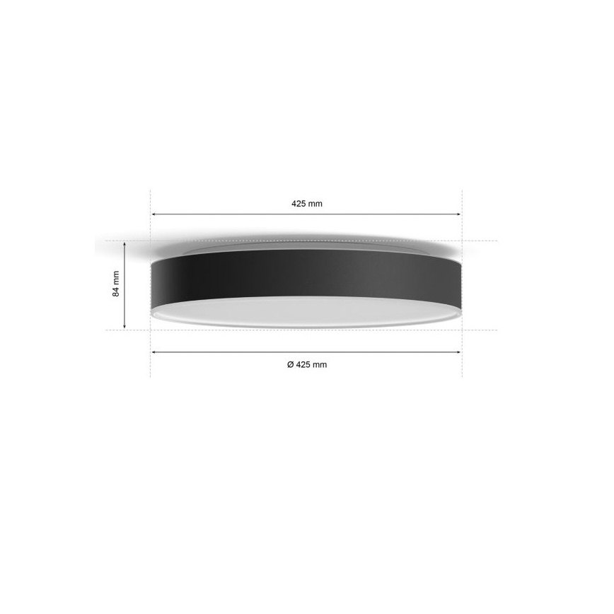 Philips - Lámpara de techo LED regulable Hue LED/33,5W/230V 2200-6500K Ø 425 mm negro + mando a distancia