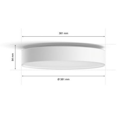 Philips - Lámpara de techo LED regulable Hue LED/19,2W/230V 2200-6500K Ø 381 mm blanca + mando a distancia