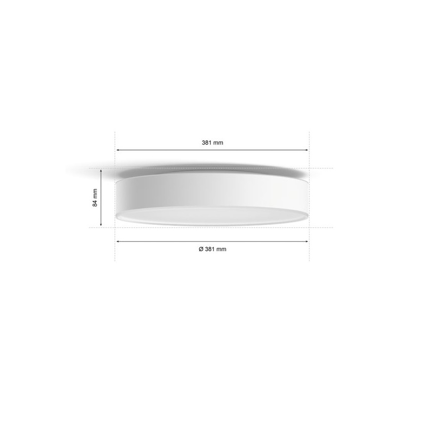 Philips - Lámpara de techo LED regulable Hue LED/19,2W/230V 2200-6500K Ø 381 mm blanca + mando a distancia