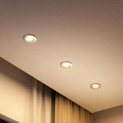 Philips - Luminaria empotrable LED RGBW regulable PERIDOT 1xGU10/6,5W/230V 2700-6500K plateada